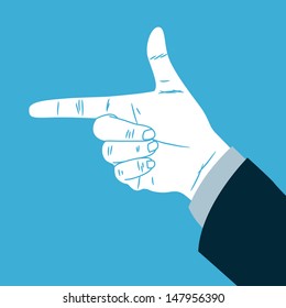 Hand making direction sign