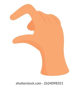 Hand is making a gesture indicating a small amount with its thumb and index finger close together