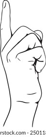 Hand making a gesture pointing up or number one