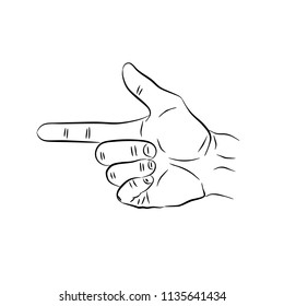 Hand making the gun sign, vector illustration design. Hands collection.