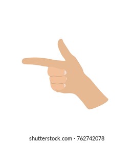Hand making gun sign, vector illustration design. Hands collection.