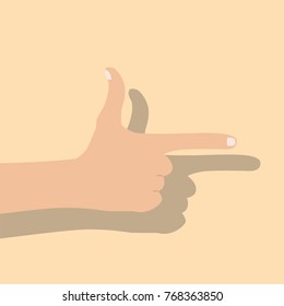Hand making the gun sign, vector illustration design. Hands collection.