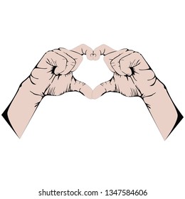 Hand Making Heart Isolated Vector