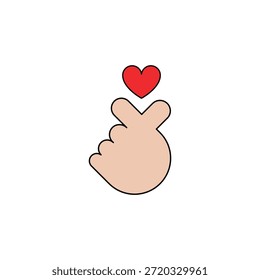 Hand making a heart shape symbol with fingers