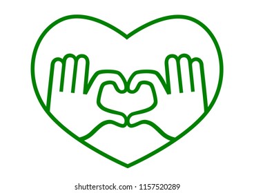 hand making heart sign