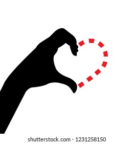 hand making heart sign