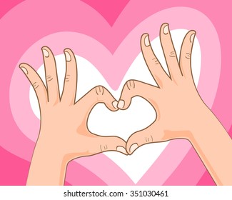 hand making heart sign gestures vector illustration