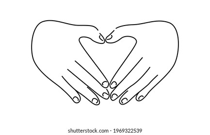 Hand making heart sign vector illustration