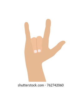 Hand making horns, vector illustration design. Hands collection.