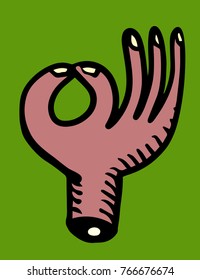 Hand making the OK sign