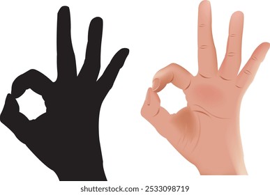 Hand is making the ok sign with its index finger and thumb touching in a circle
