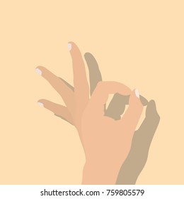 Hand making okay sign, vector illustration design. Hands collection.