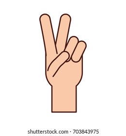 Hand making peace and love