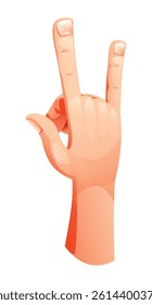 Hand making rock and roll gesture with pinky and index extended. Vector cartoon illustration