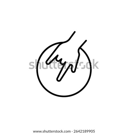 Hand Making A Rock And Roll Symbol Inside A Circle Outline