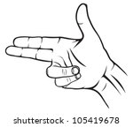 A hand making a shape of a pointed hand gun