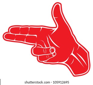 A hand making a shape of a pointed hand gun