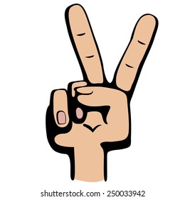  Hand making sign. Isolated on white background.