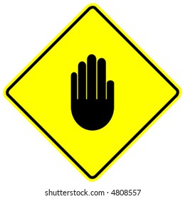 señal de señal de parada a mano