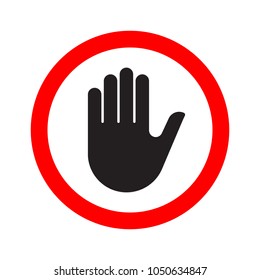 Hand making a stop signal symbol. Vector illustration.