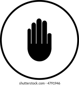 hand making a stop signal symbol