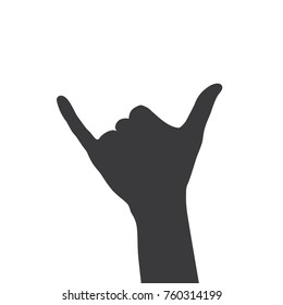Hand making surf sign, vector illustration design. Hands collection.