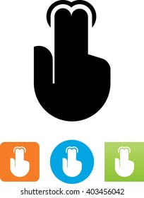 Hand making a tapping gesture icon