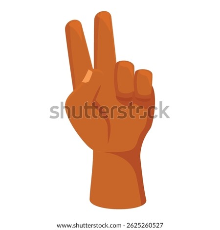 Hand making victory gesture, symbolizing peace, success, and positive affirmation