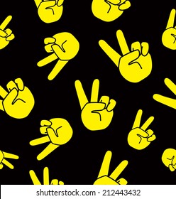 hand making victory sign pattern