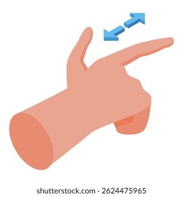 Mão fazendo um gesto de zoom com dois dedos, simbolizando a ampliação da imagem
