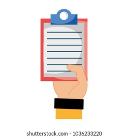 hand man with check list document