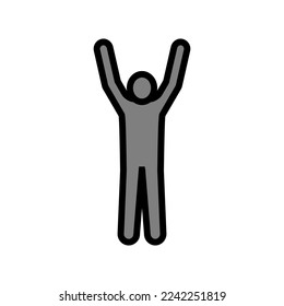 hand up man color icon vector. hand up man sign. isolated symbol illustration