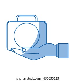 hand man holding kit first aid veterinarian