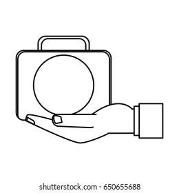 hand man holding kit first aid veterinarian