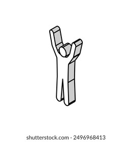 hand up man isometric icon vector. hand up man sign. isolated symbol illustration