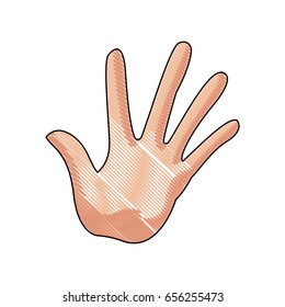 hand man palm showing five finger gesture image