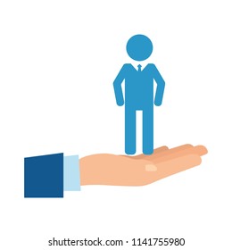 hand with man team work