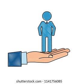 hand with man team work