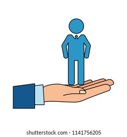 hand with man team work