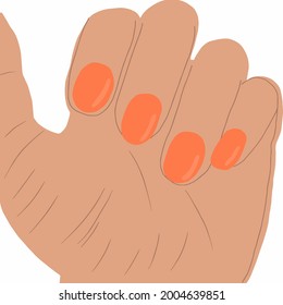 Vector de manicura de mano aislado en un icono de dibujo de mano vectorial de las manos de fondo blanco.
