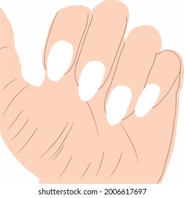 Hand manicure vector isolated on a white background hands vector hand drawing icon.