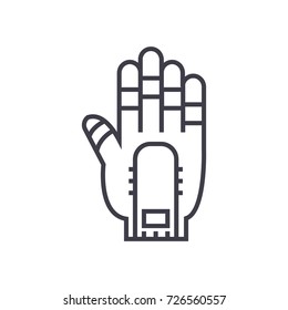 hand manipulator vector line icon, sign, illustration on background, editable strokes