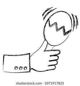 hand with maracas tropical instrument icon