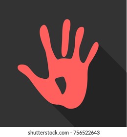 hand mark icon flat design