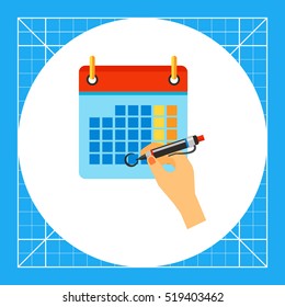 Hand Marking Date on Calendar Icon