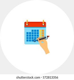 Hand Marking Date on Calendar Icon