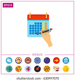 Hand Marking Date on Calendar Icon