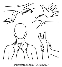 Hand Massage Drawing Collection, Illustration Design.