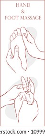 Hand massage and foot massage vector illustration