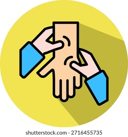 Ilustración vectorial isométrica del icono del masaje de la mano